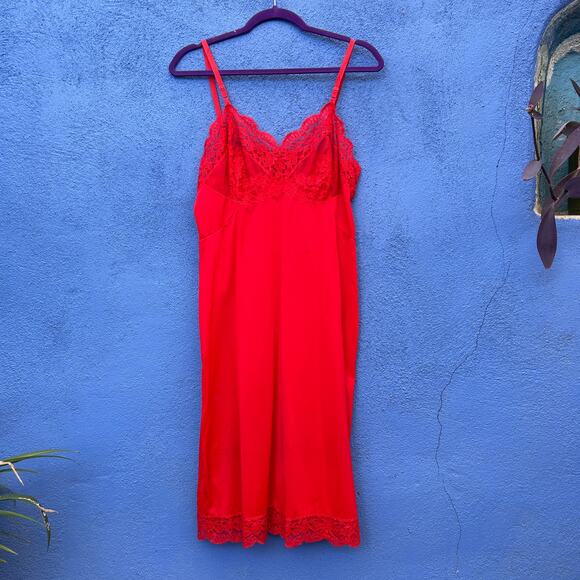vintage red slip dress - Picture 1 of 5
